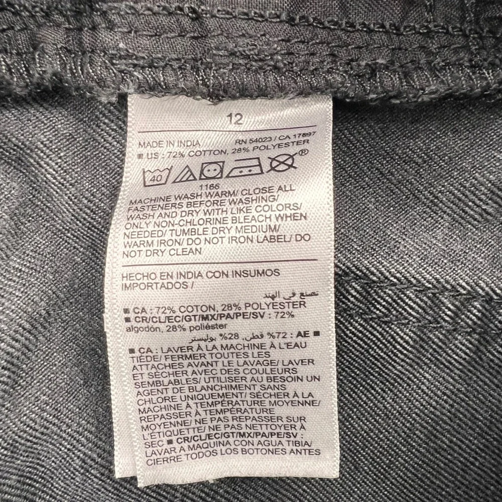 Old Navy Girls 12 Jeans High Rise Baggy Wide Leg Built-In Tough Washed Black